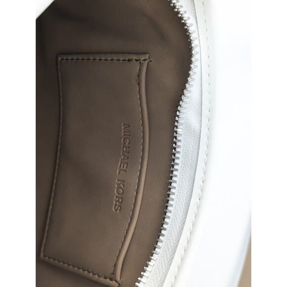 Michael Kors White Perforated All Over MK Logo Belt Bag Up to 38" Waist - Picture 6 of 6